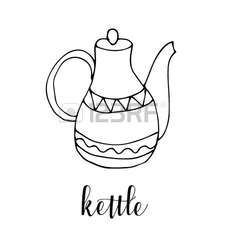 450x450 Childrens Drawing A Jug. The Template For The Painting. Hand