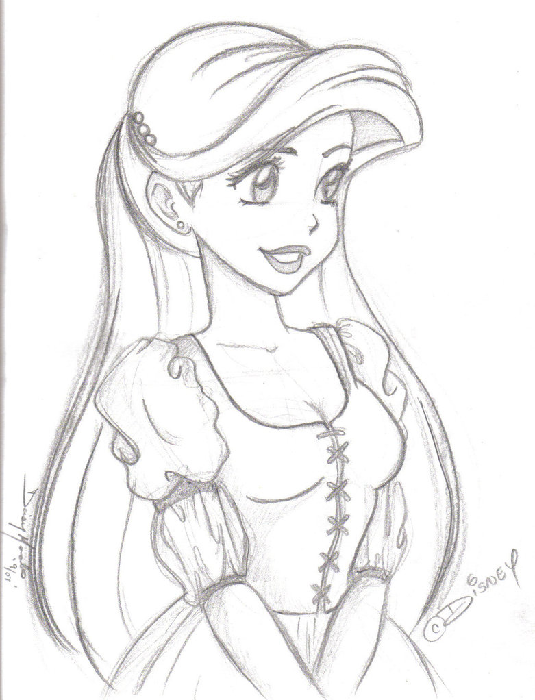 781x1022 Ariel Drawings Ariel Sketch By Jupta On Drawings