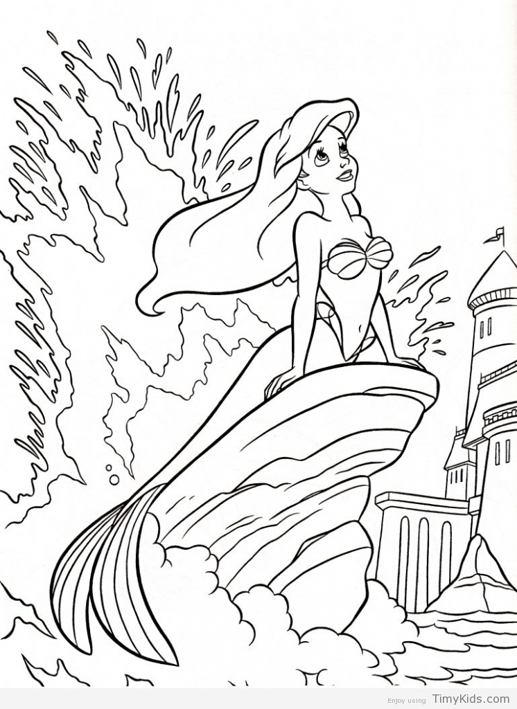 746x1024 Coloring Pages Disney Ariel Timykids