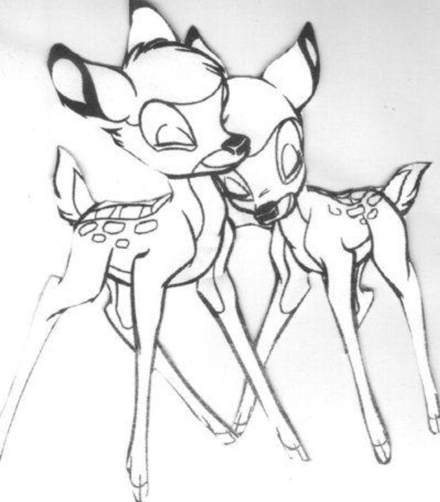 639x728 Disney's Bambi Sketch Young Fawns Drawings Sketches