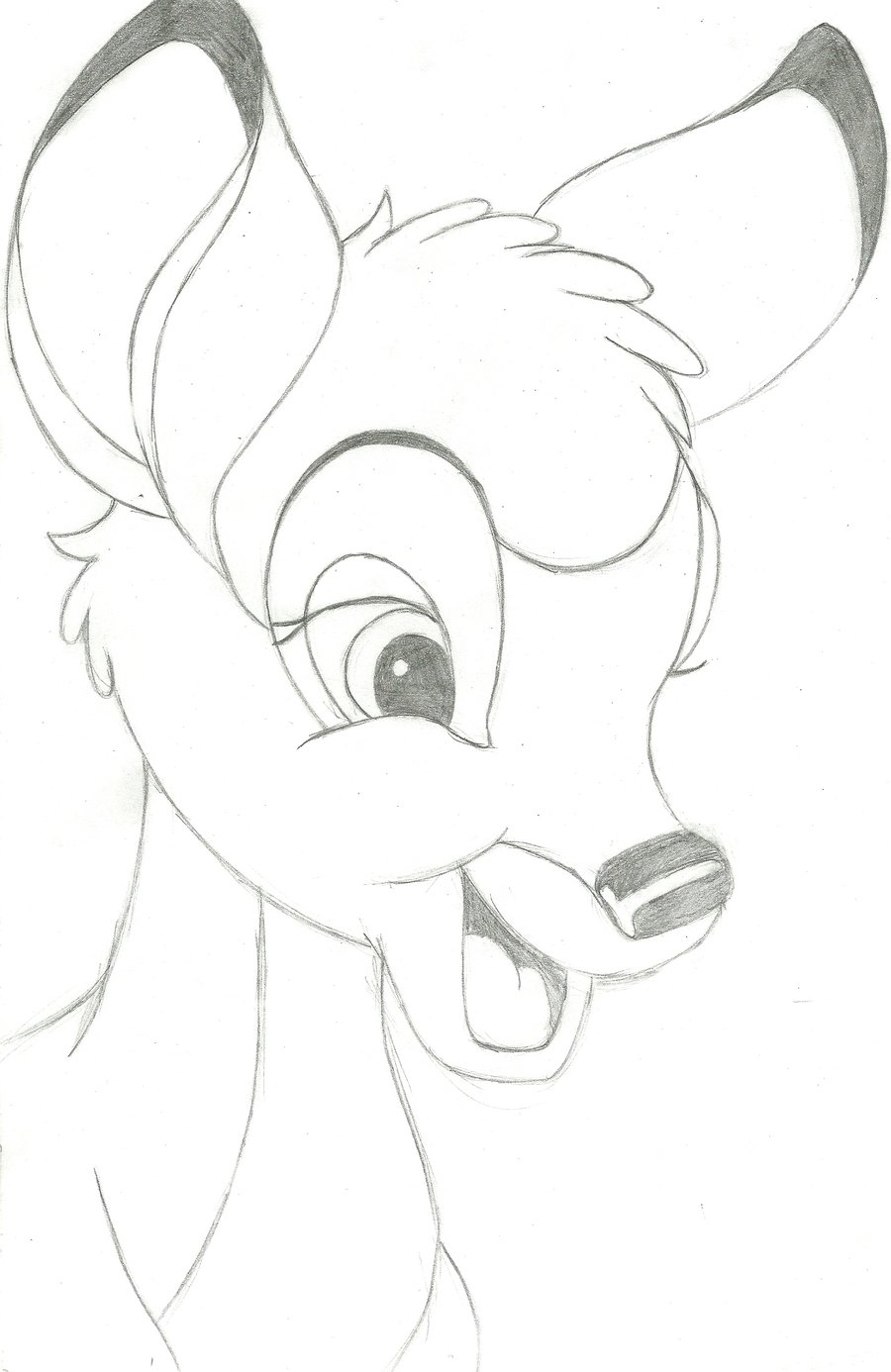 900x1386 Disney Bambi Drawing By Iranaa