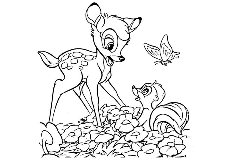 750x531 Rabbit In Bambi Coloring Book Pages Free General Color