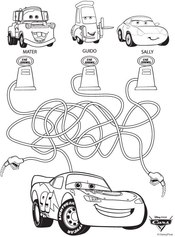 586x792 Disney Cars Maze Coloring Page