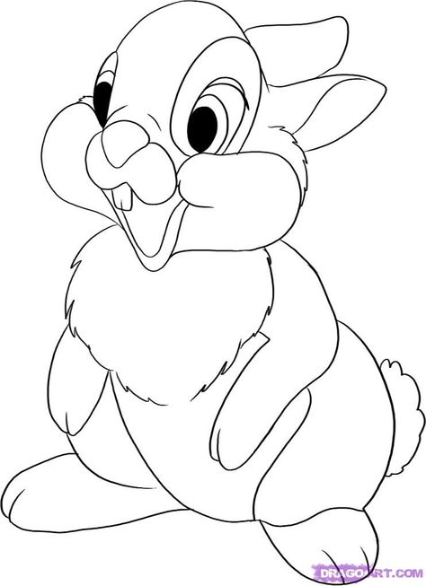 474x653 How To Draw Thumper From Bambi, Step By Step, Disney Characters
