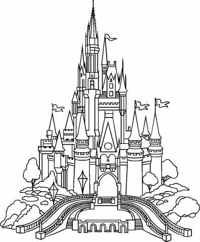 Disney Castle Drawing at GetDrawings | Free download