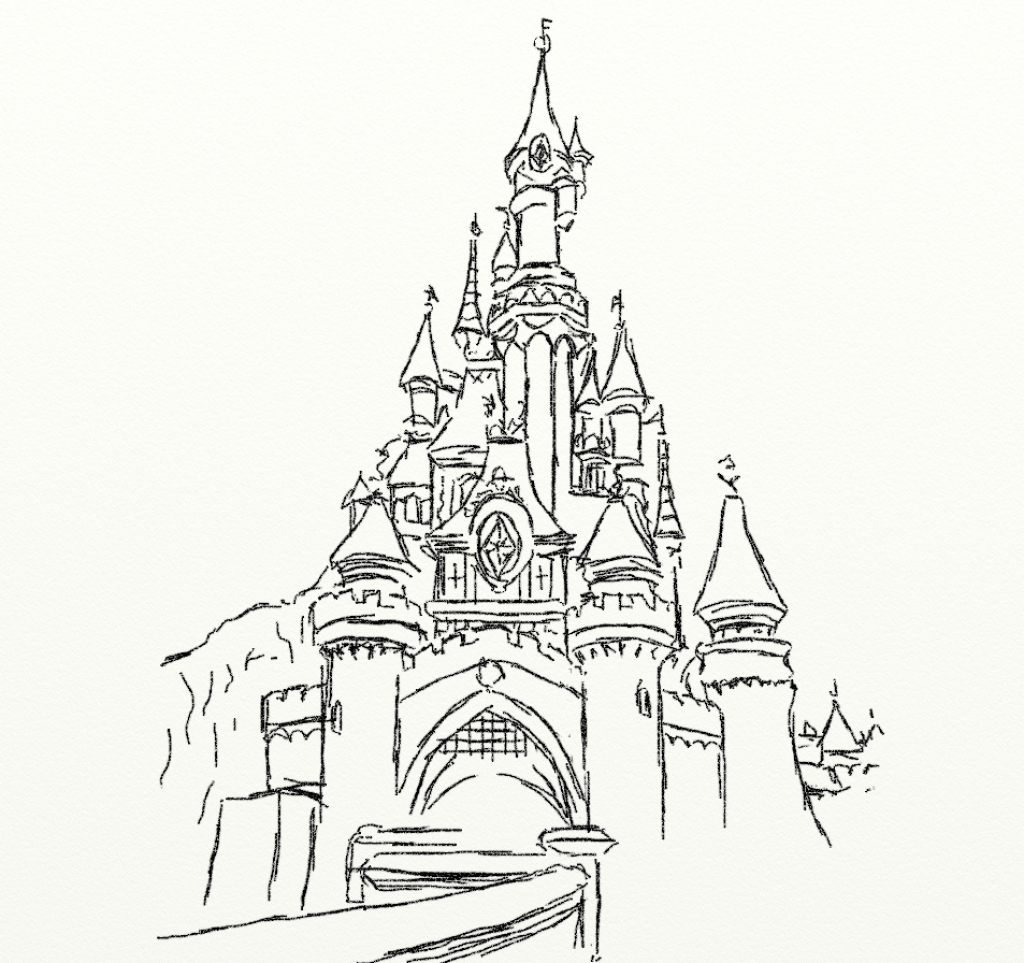 1024x963 Disneyland Castle Drawing Disney Castle Drawing Castle Coloring