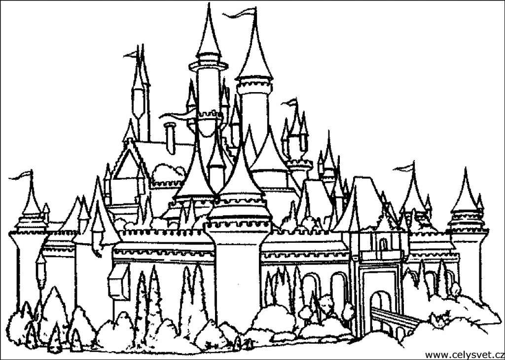 1024x731 Heroes ~ Castle Coloring Page For Kids Castle Sheets Pages Castles