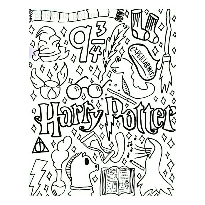 698x698 Hp Collage Harry Potter Doodles. Bullet Journal