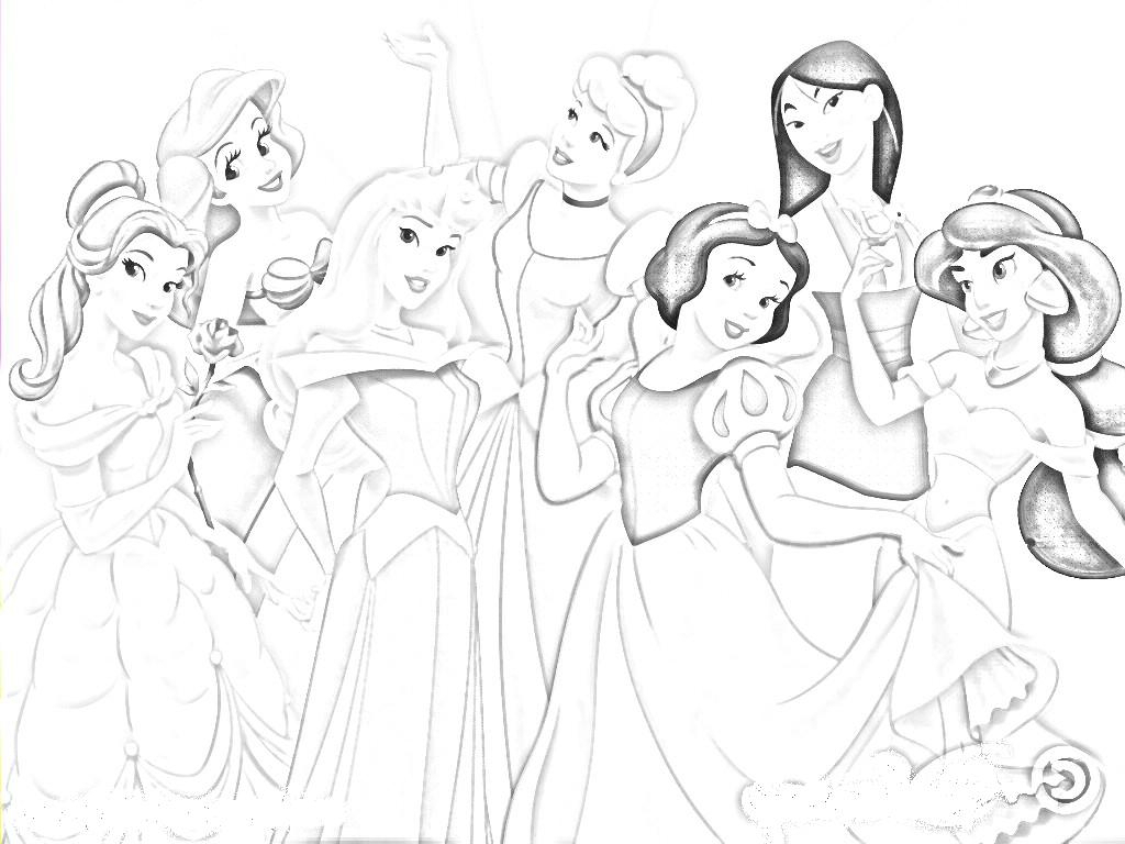 1024x768 Disney Princes Sketch Cartoon