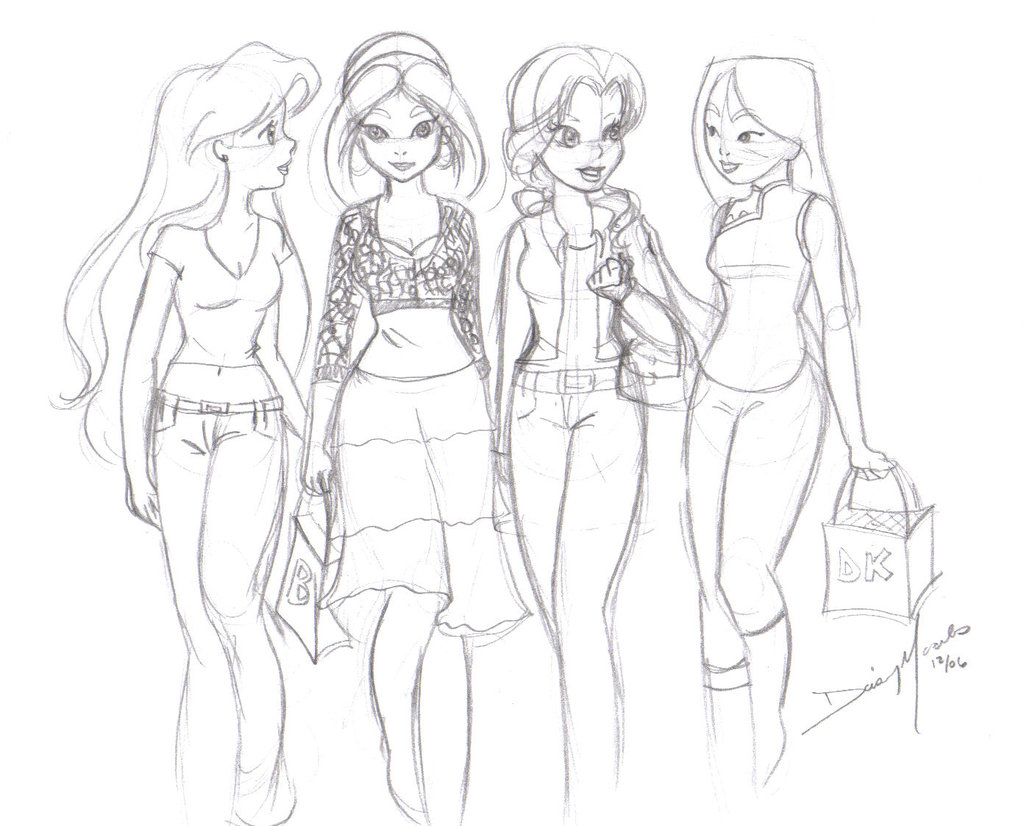 1024x826 Modern Day Princesses Sketch By Jupta