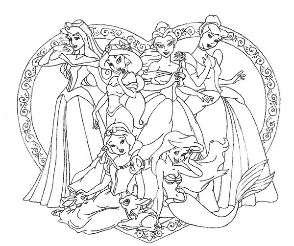 600x503 Disney Princesses By Goude Lineart