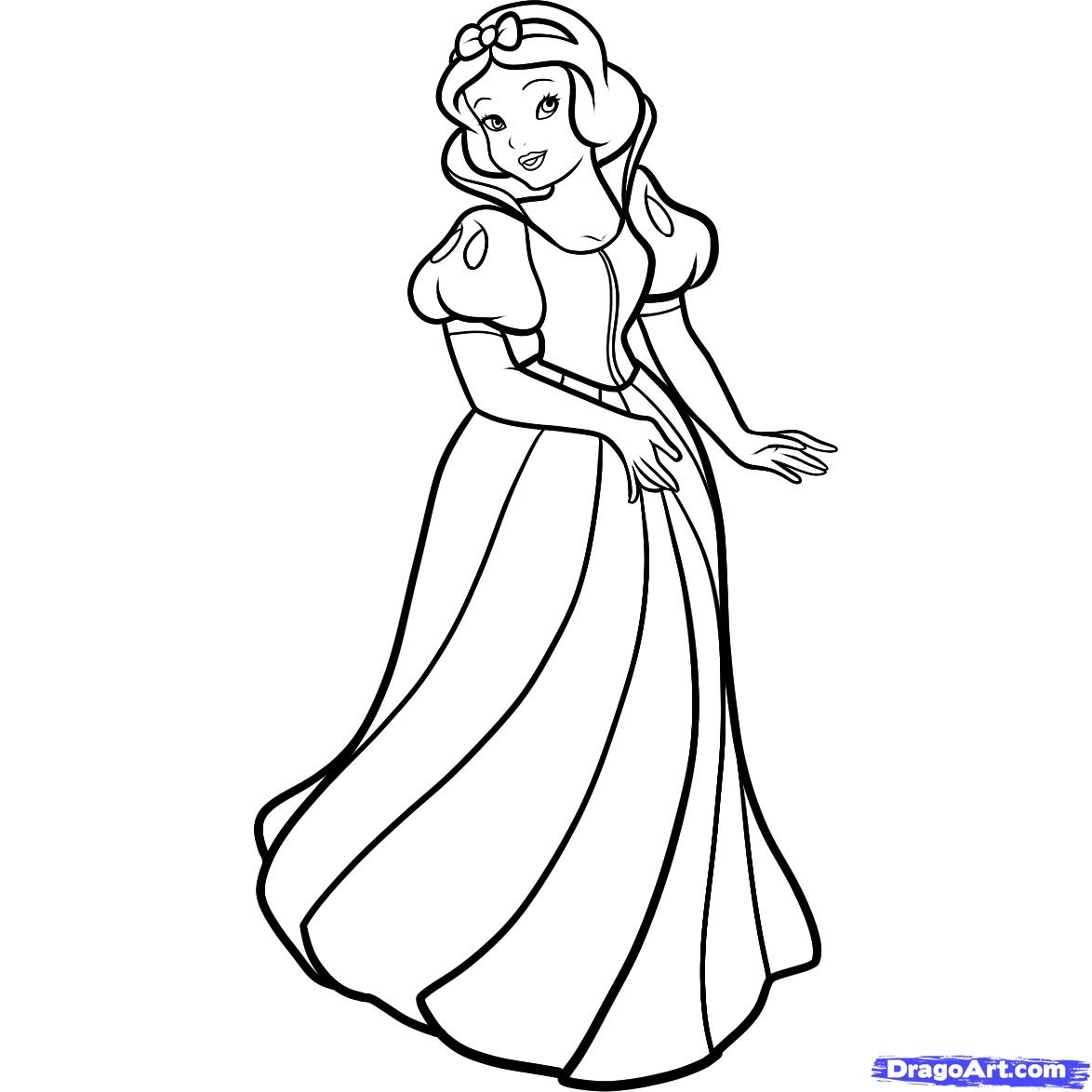1174x1174 Disney Princess Snow White Coloring How To Draw Step By Princesses