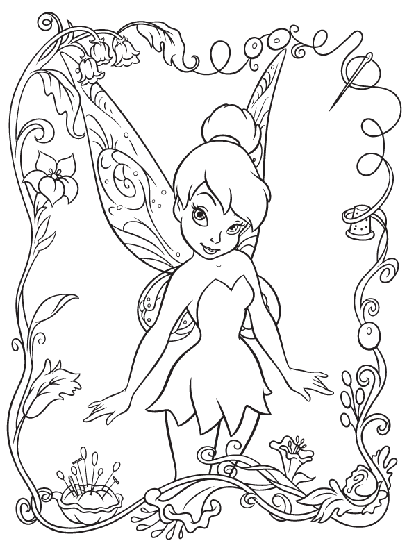586x792 Disney Fairies Tinkerbell Coloring Page