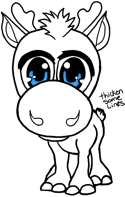 406x639 How To Draw Baby Chibi Sven From Frozen In Easy Steps Drawing