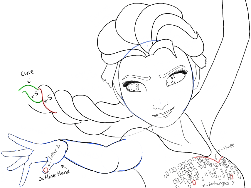 855x639 How To Draw Elsa From Frozen With Easy Step By Step Drawing