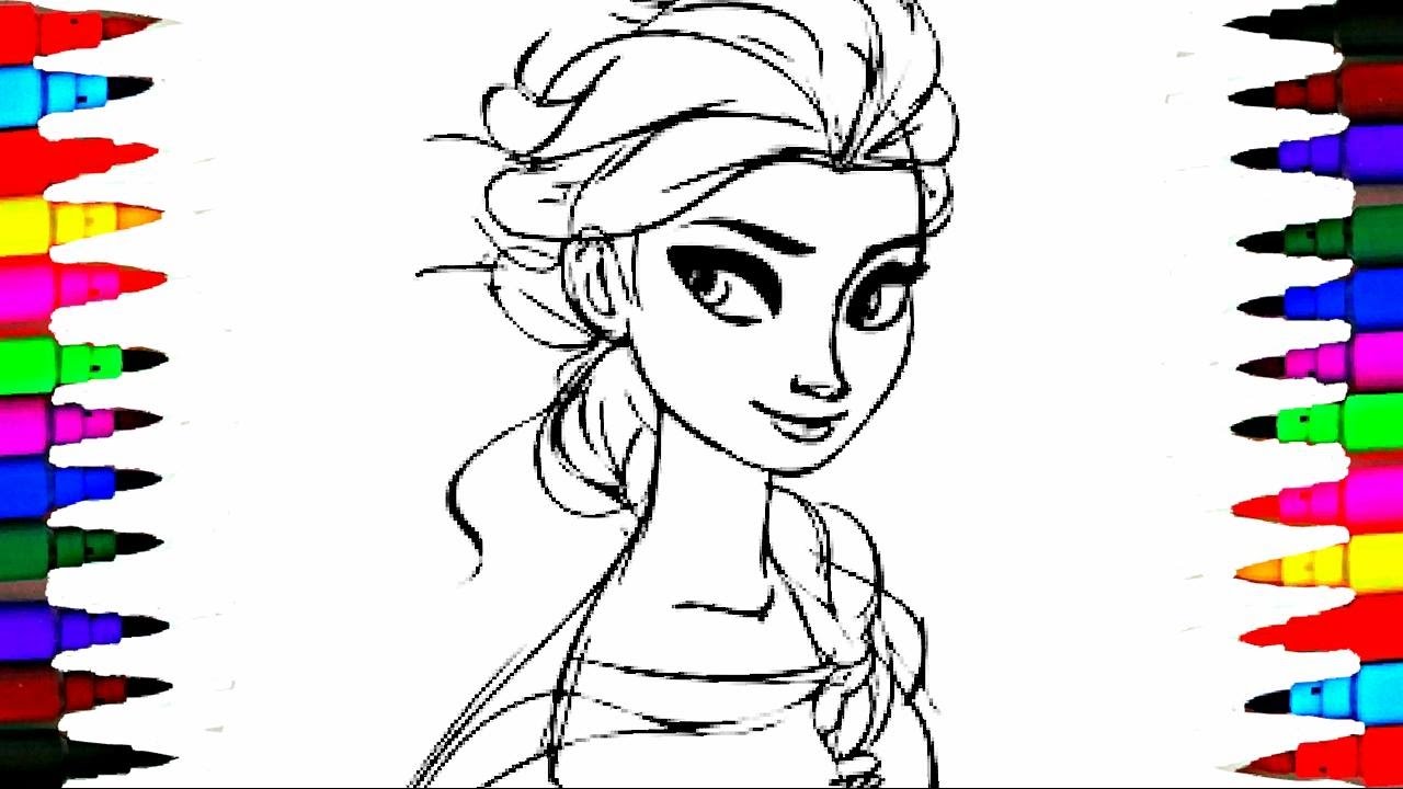1280x720 Learn Coloring Elsa Kids Cartoons Disney Frozen Princess Coloring
