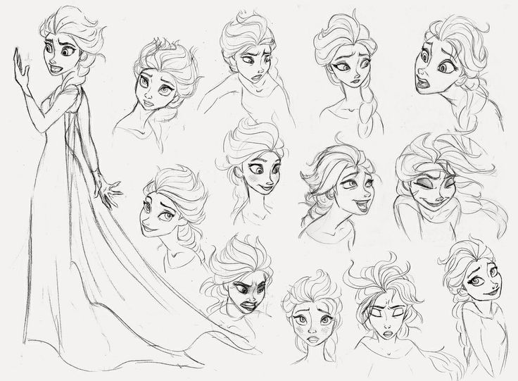 elsa drawing frozen 2 face