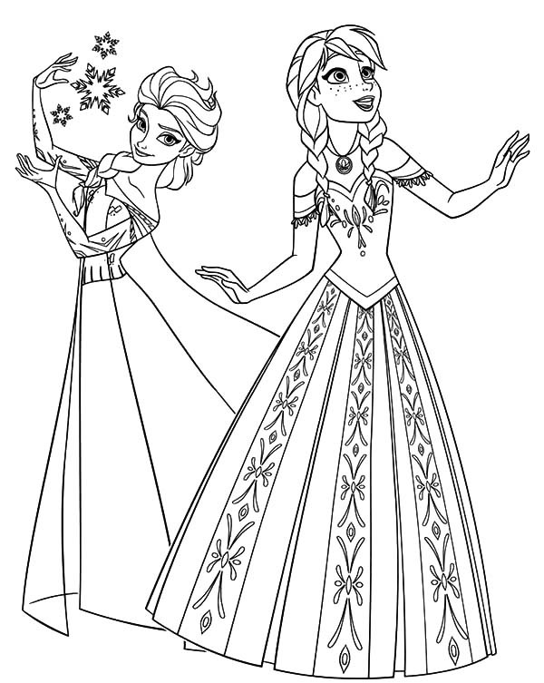 600x753 Disney Princess Coloring Pages Frozen Elsa And Anna Preschool