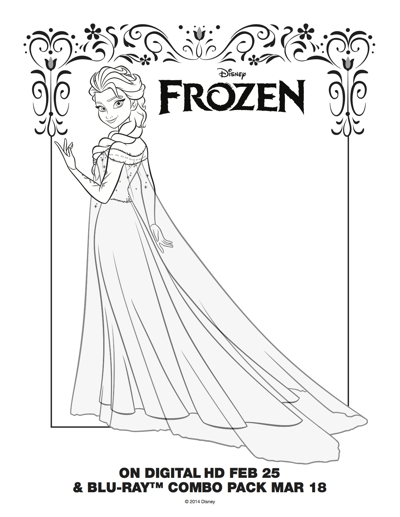 1275x1650 Elsa Coloring Page The Sun Flower Pages
