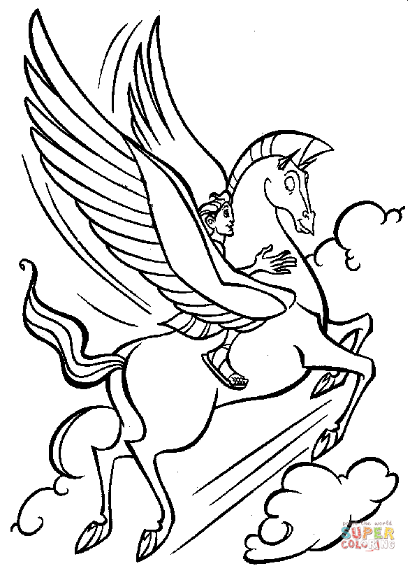 587x810 Pegasus From Disney Hercules Coloring Page Free Printable