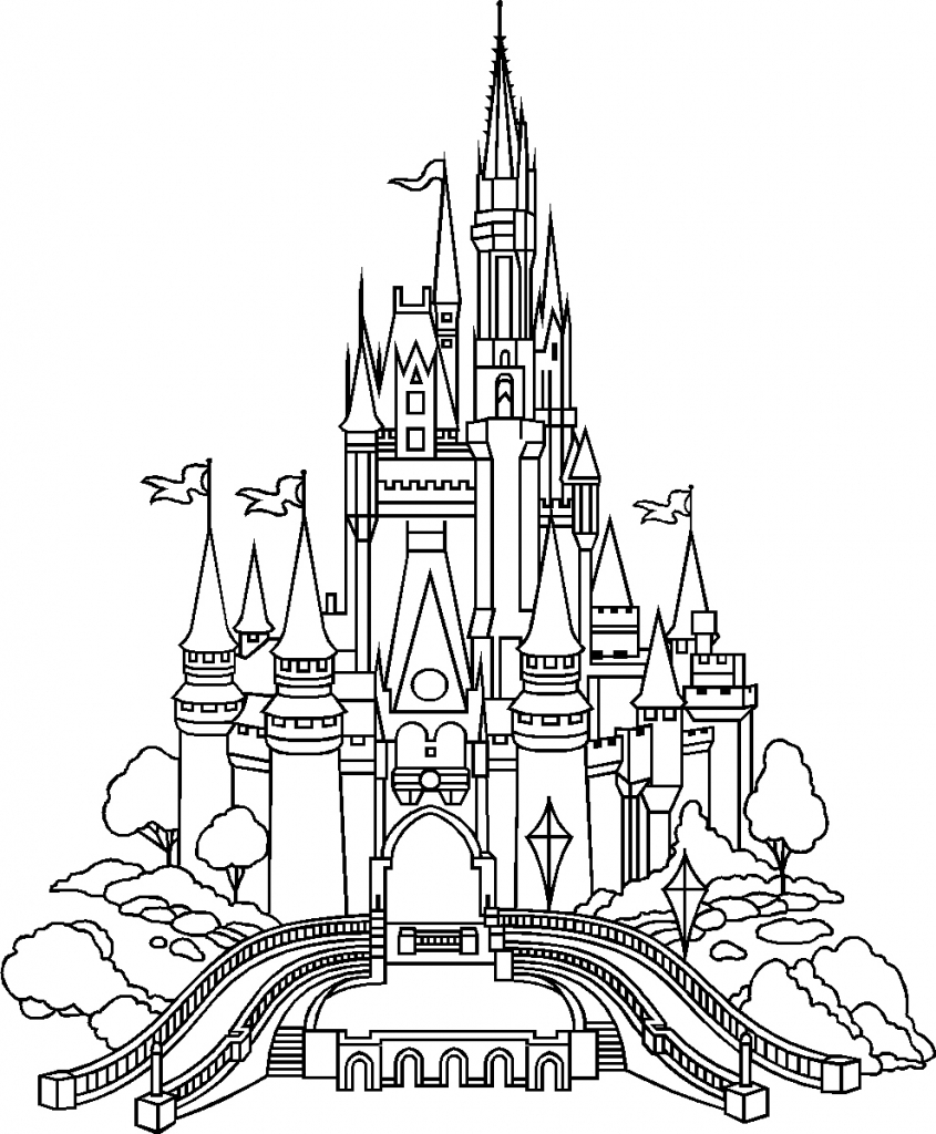 845x1024 Disney Castle Drawing Disney Castle Logo
