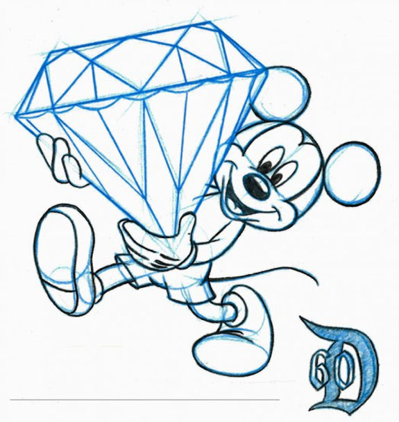 575x608 Susan Eisen's Blog Artist's Sketch Of Mickey Mouse Carrying