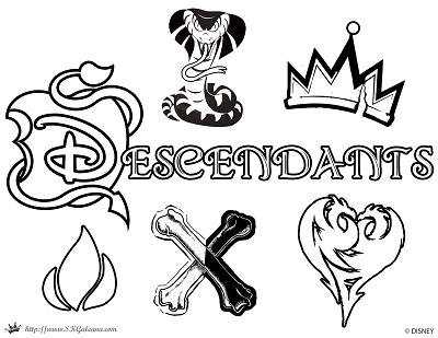 400x309 Descendants Coloring Page Logo Disney Channel Movie Printables