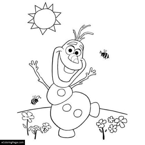 500x500 Disney Frozen Snowman Olaf Coloring Page