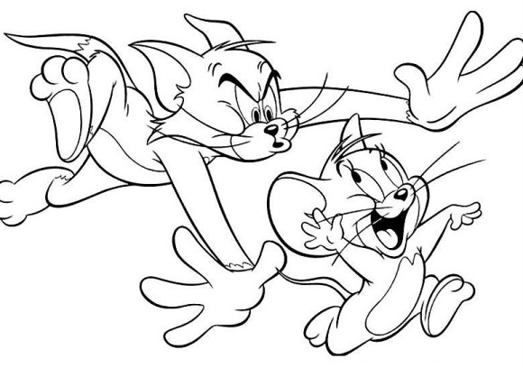 580x408 Incredible Design Ideas Tom And Jerry Outline Disney Coloring