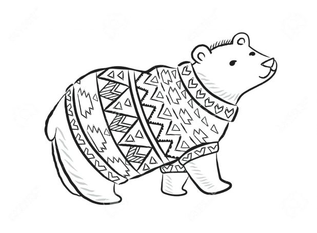 618x454 Coloring Pages Astonishing Polar Bear Outline Drawing. Coloring
