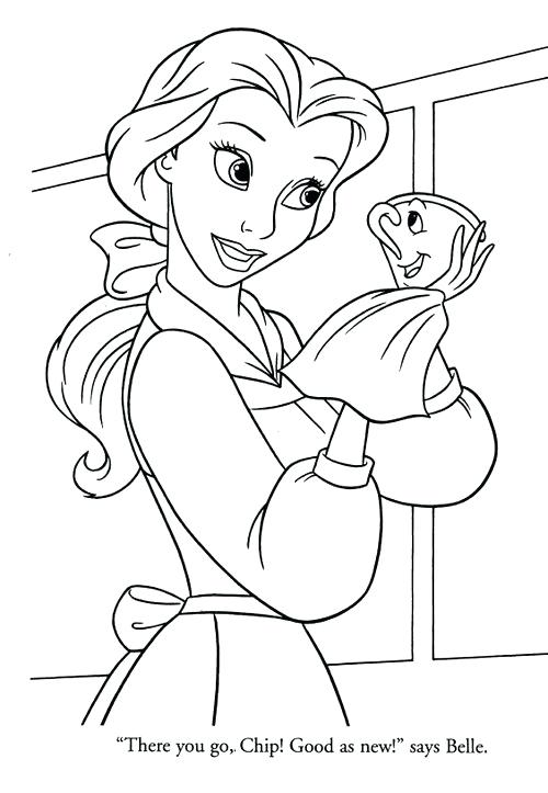 500x723 Disney Princess Coloring Pages Belle Best Images On Kids Best