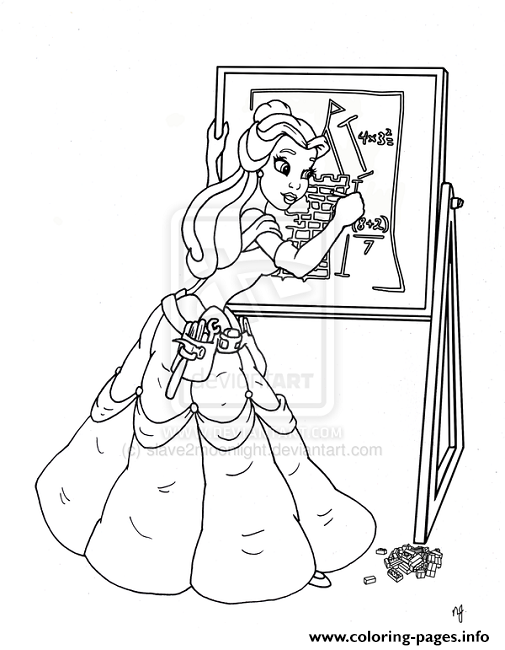 505x650 Belle Drawing Something Disney Princess B924 Coloring Pages Printable