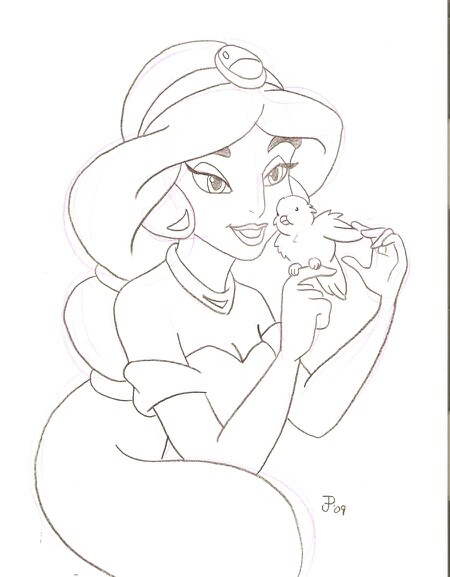 450x577 Jasmine Disney Line Drawings Jasmine, Drawings