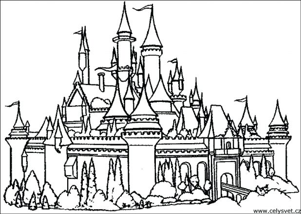 618x441 Coloring Remarkable Princess Castle Coloring Pages. Princess