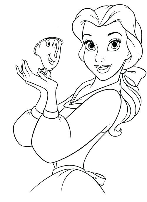 500x688 Disney Princess Coloring Pages Belle Best Ideas On Castle Best