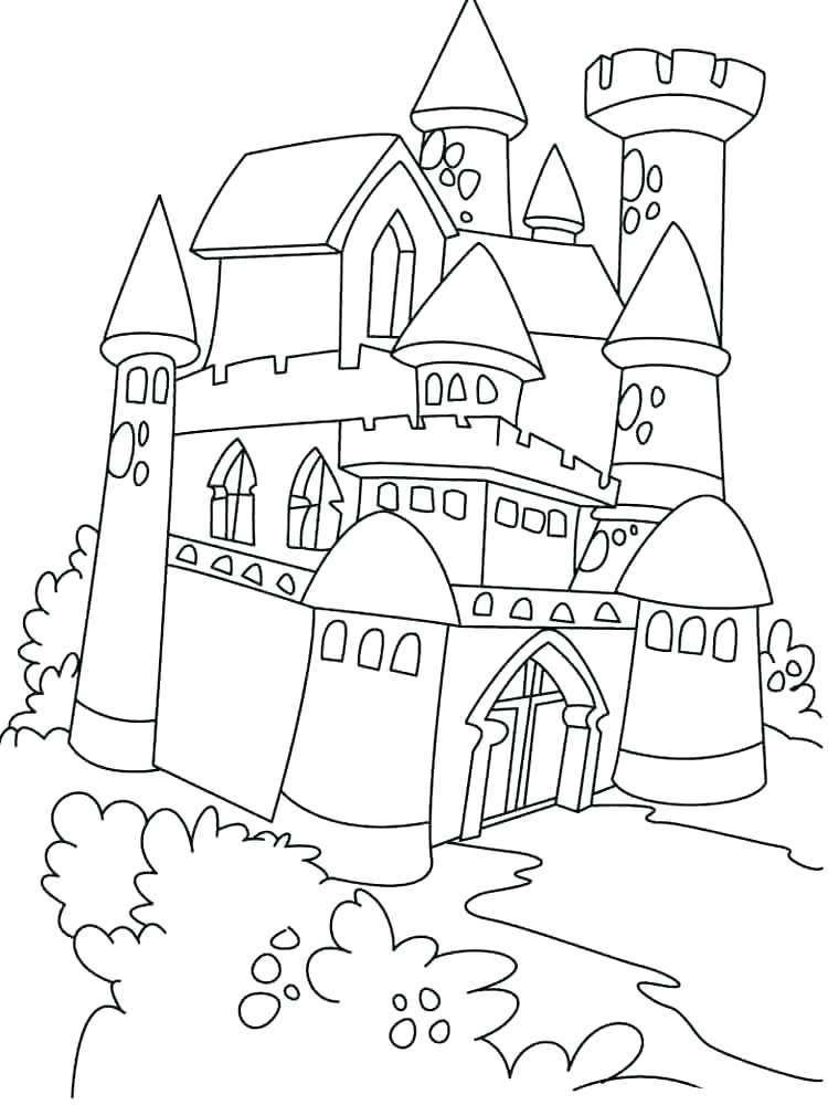 750x1000 Castle Coloring Pages Castle Coloring Pages Disney Princess Castle