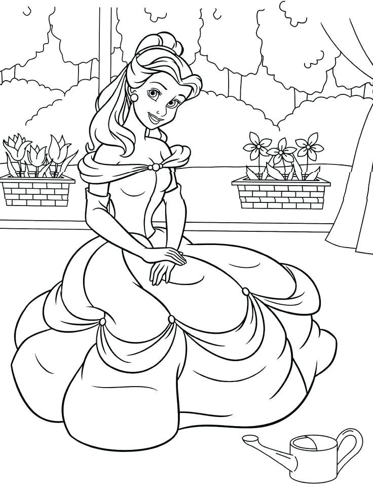 736x960 Printable Coloring Pages Disney Princess As Princess Belle
