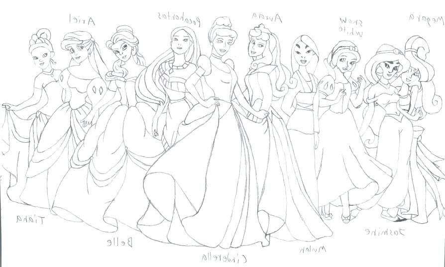 894x537 Printable Coloring Pages Disney Princess Draw Background All