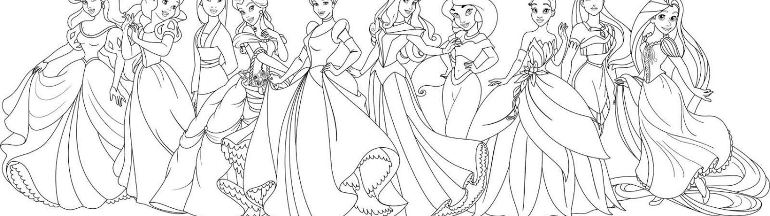 1500x421 All Disney Princess Coloring Pages Timykids