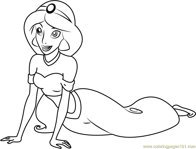 799x607 Disney Princess Jasmine Coloring Page