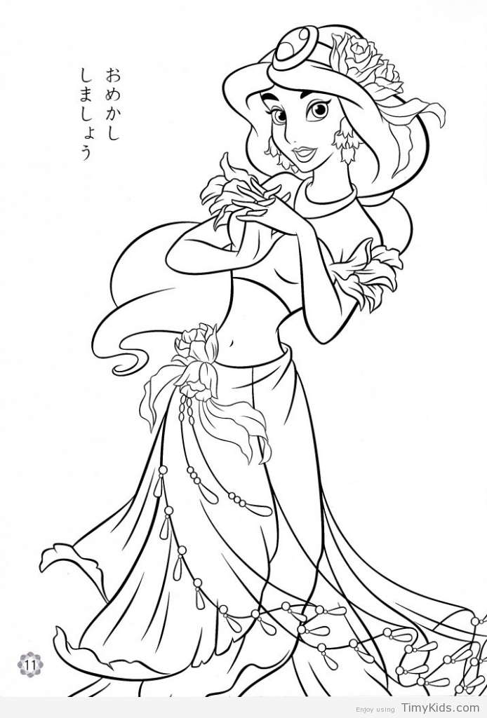 694x1024 Disney Princess Jasmine Coloring Pages Timykids