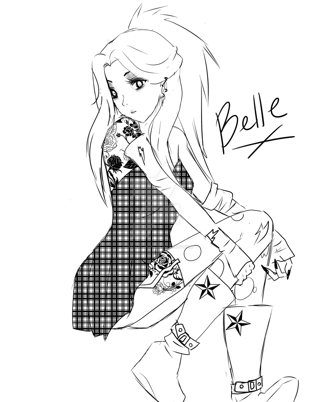 1024x1317 Punk Rock Disney Princesses Belle By Skye Artwork