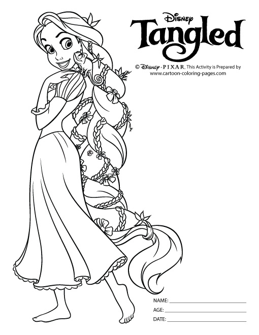 510x660 Disney Rapunzel Coloring Pages Printable For Pretty Print Draw