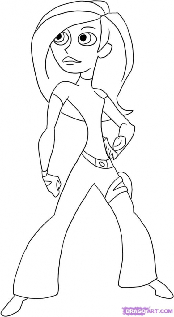 563x1024 Drawing Animated Characters How To Draw Kim Possible Step Step