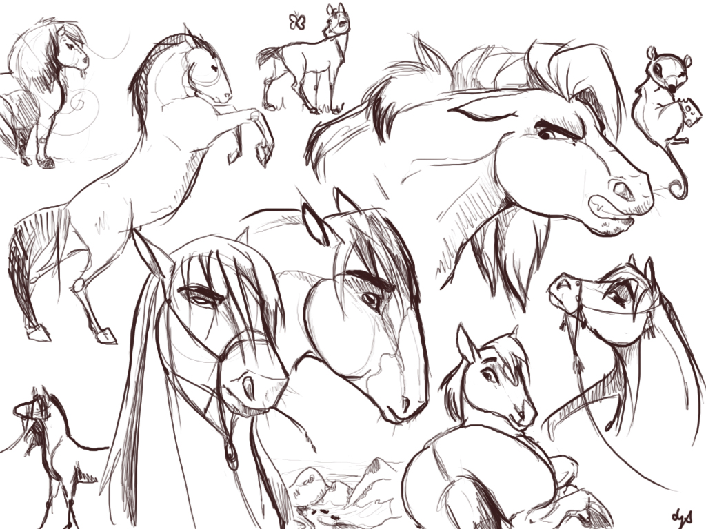 1024x768 Horse Doodles By Dyb