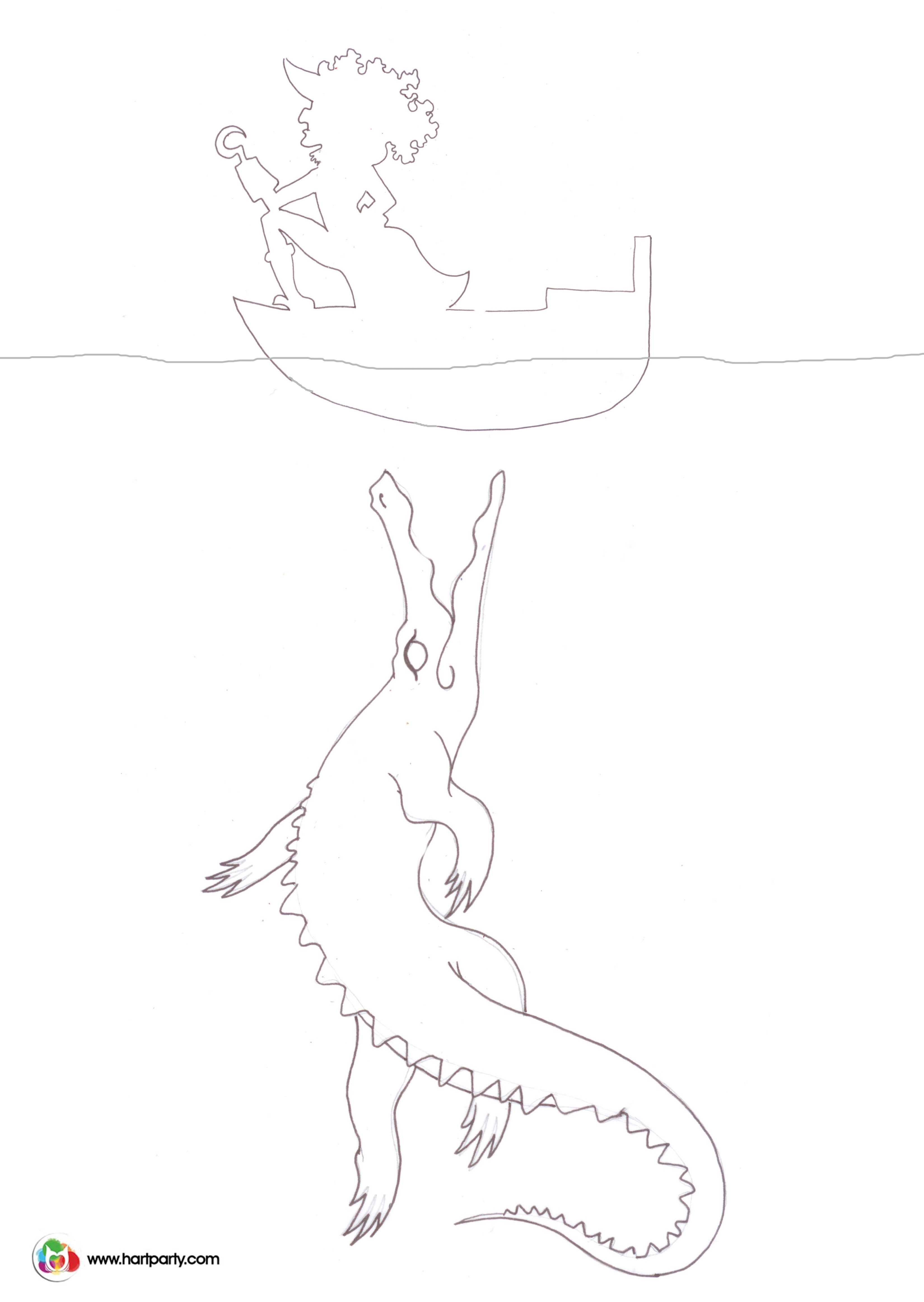 3300x4650 Disney Villainsrt Crawl Captain Hook Traceable Coloring Page