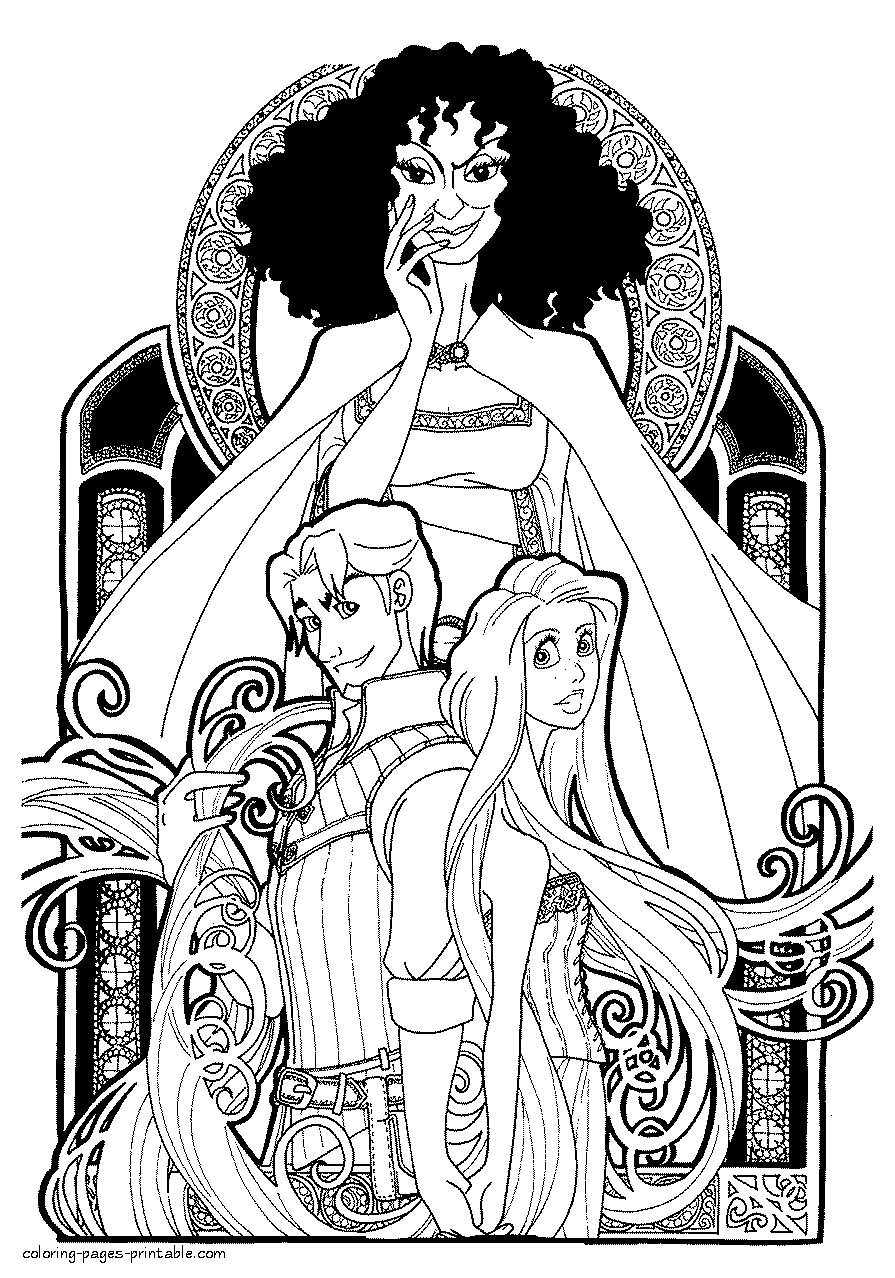 895x1278 Coloring Page Of Mother Gothel