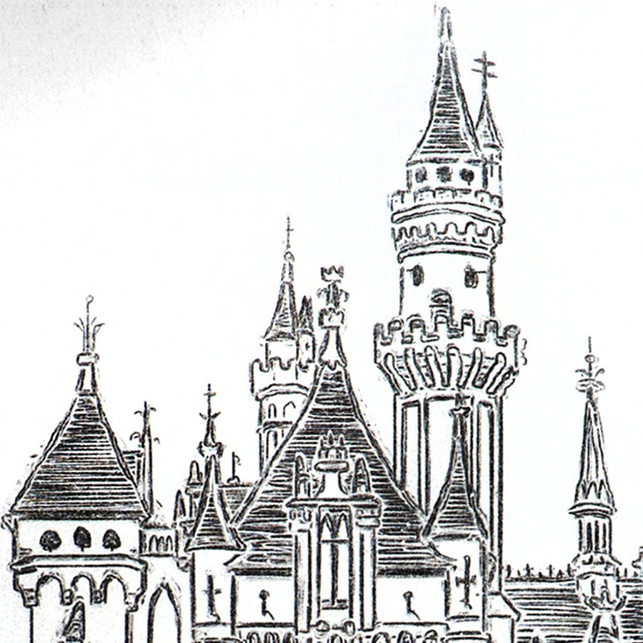 900x900 Disney World Castle Drawing
