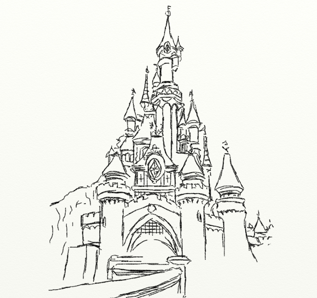 1024x962 Disney World Castle Drawing Disney Cinderella Castle Drawing Nice
