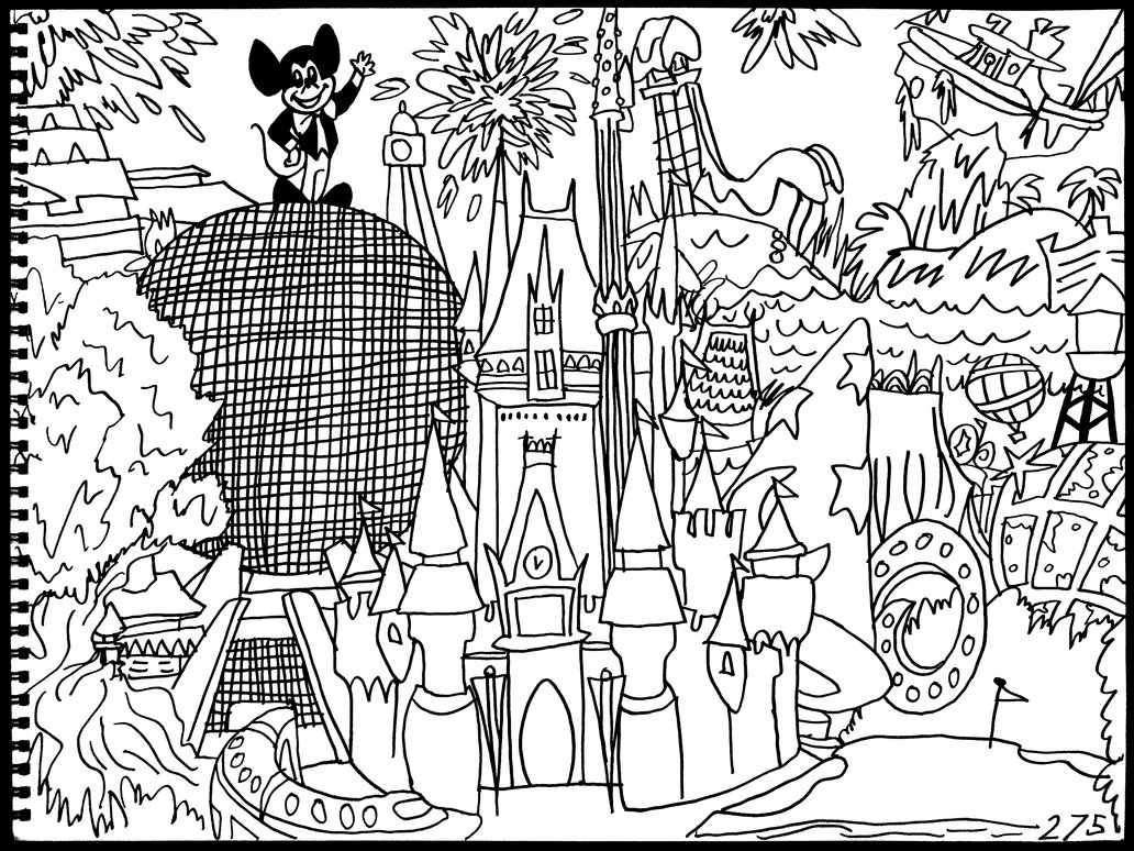 1032x774 Walt Disney World By Averagejoeartwork